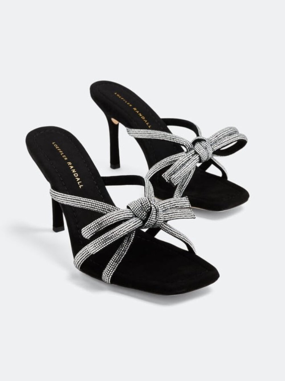 Loeffler Randall Margi Black Suede Bow Heels Sz 10